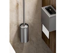1 pièce Brosse de toilette en aluminium, set de nettoyage de toilette 360° sans angle mort, style de luxe monté au mur, outil de nettoyage de salle de bain, accessoires de salle de bain Taille UniqueA