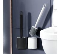 1 pièce, Brosse de toilette en silicone à grosse tête avec poils doux, brosse de nettoyage murale, manche long amovible, poils respirants et doux, séchage rapide, PP, TPR Décoration de salle de bain D