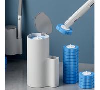 1 pièce Brosse de toilette jetable/Tête de brosse de rechange, Système de nettoyage de toilette jetable avec tête de brosse remplaçable, Tête de brosse de nettoyage parfumée avec boîte de rangement, E