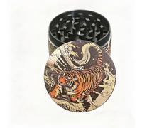 1 pièce Broyeur manuel avec design "Broyeur à motif de tigre" - Broyeur en alliage de zinc - Dispositif de broyage de voyage compact, convient pour les cadeaux d'anniversaire/Saint-Valentin pour femme