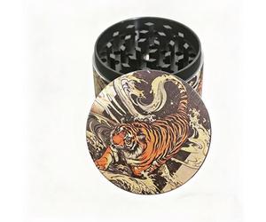 1 pièce Broyeur manuel avec design "Broyeur à motif de tigre" - Broyeur en alliage de zinc - Dispositif de broyage de voyage compact, convient pour les cadeaux d'anniversaire/Saint-Valentin pour femme
