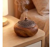 1 pièce Brûle-encens en bois de noyer premium, style vintage élégant, couleur bois naturel. Convient pour la salle de thé, la dégustation de thé, l'aromathérapie dans le bureau, la décoration zen du s
