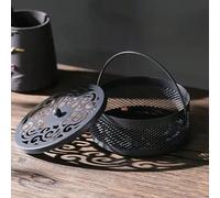 1 pièce Brûleur de spirale anti-moustique vintage en métal, support pour spirale anti-moustique, brûleur d'encens portable en fer avec motif floral et poignée, convient pour une utilisation à la maiso