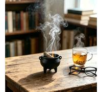 1 pièce Brûleur d'encens en fonte avec couvercle, porte-encens à trois pieds pour sauge et palo santo, bol de purification de méditation portable, purification de l'espace de la maison, décoration de