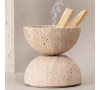 1 pièce Brûleur d'encens sphérique avec texture de pierre dans le style Wabi-Sabi, design de bol empilable détachable, convient pour l'aromathérapie de table et la décoration d'affichage de fumée L,XL