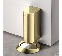 1 pièce Butée de porte magnétique | Pas de perçage requis | Aimant puissant | Support de butée de porte | Protection murale | Comprend des vis et un tampon adhésif | Or mat Alliage de zinc