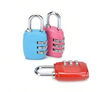 1 pièce Cadenas à combinaison à 4 chiffres en alliage de zinc, convient pour les portes, le gymnase, les tiroirs, les fermetures éclair, les bagages, les armoires, code de cadeau réinitialisable rose,