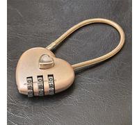 1 pièce Cadenas intelligent multifonction en forme de cœur, cadenas numérique en alliage de zinc doré, convient pour les bagages et les sacs, design en forme de cœur, antivol à 3 chiffres, cadenas ant