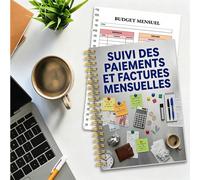 1 pièce Cahier à spirale A5 Suivi des paiements et factures mensuelles, Planificateur de budget avec design de bureau de finance et de bureau, Fournitures scolaires Budget 3,Budget 2,Budget 1Papetier