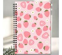 1 pièce Cahier de notes à motif fraise, format A5, lignes classiques, parfait pour l'école et le bureau, excellent cadeau pour les enseignants et les camarades de ournitures scolaires Papetie