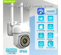 1 pièce Caméra de sans fil multifonctionnelle YOOSEE 1080P, IP66, avec surveillance WiFi, vidéo HD, soins des animaux de compagnie et compagnon familial, tourelle rotative, vision nocturne, détection 