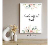 1 pièce canevas avec citation personnalisée | Affiches avec impression de texte personnalisé | Art mural personnalisé | Impression florale personnalisée | Panneau avec citation personnalisée, Décorati