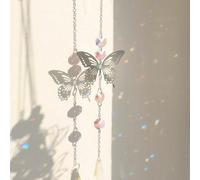 1 pièce Capteur de soleil en cristal, décoration suspendue de jardin de fenêtre avec papillon en verre coloré et libellule, créateur de arc-en-ciel à prisme Taille UniqueFer
