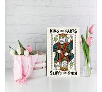 1 pièce Carte d'anniversaire amusante avec enveloppe - "Roi du pet" - Carte de poker gag - Convient pour le mari, le grand-père, le fils, le frère ou la carte d'anniversaire des hommes ou la fête des