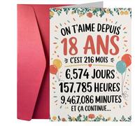 1 pièce Carte d'anniversaire amusante, cartes de vœux pour tous les âges Carte d'anniversaire 18 ans - Carte d'anniversaire pour fille ou garçon de 18 ans - Originale pour fille, fils, sœur, frère ou 