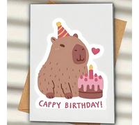 1 pièce Carte d'anniversaire amusante de Capybara pour mari, mère, petit ami, père, sœur, épouse - Meilleur cadeau d'anniversaire pour les amis et la famille (12x17cm)/(4.72x6.7in)(12x17cm)/(4.72x6.7i