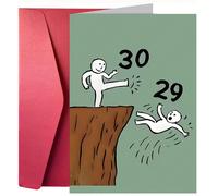 1 pièce Carte d'anniversaire amusante pour 30 ans - "Kick 29 To The Curb" Design de dessin animé humoristique, convient aux amis de 30 ans, enveloppe et carte épaisses et grandes AnimalPapetier