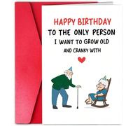 1 pièce Carte d'anniversaire amusante, pour mari/femme, carte d'anniversaire romantique, pour lui/elle, souhaitant à la seule personne avec qui je veux vieillir et devenir bizarre un joyeux anniversai