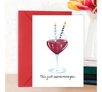 1 pièce Carte de vœux d'anniversaire designée vin rouge, cadeau unique pour les amateurs de vin rouge, carte amusante et créative pour les amis, le mari, le petit ami, la femme, la petite amie, les fa