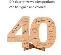 1 pièce Carte de vœux électronique en bois faite à la main avec une base solide - Message pour les anniversaires de 18e, 20e, 30e, 40e, 50e, 60e et les jalons d'anniversaire - Vient avec des bénédicti