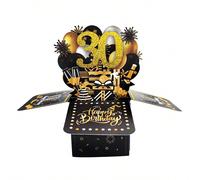 1 pièce, Carte de vœux pop-up joyeux anniversaire 16e/18e/21e/30e/40e/50e/60e/70e/80e/90e, Carte d'anniversaire de 30 ans avec carte de voeux et enveloppe, cadeau d'anniversaire pour mari, femme, homm