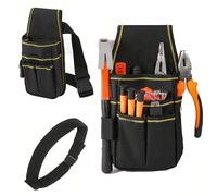 1 pièce Ceinture à outils, petit étui à outils, ceinture à outils pour hommes, sangle pratique réglable à la taille, convient pour le matériel, la menuiserie, sac de rangement multi-poches Multicolore