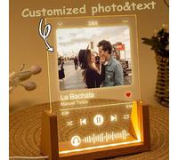 1 pièce Cette veilleuse personnalisée avec panneau lumineux musical est une petite lampe photo LED convenant aux femmes, aux hommes, aux couples, aux familles, aux petits amis et aux petites amies. El
