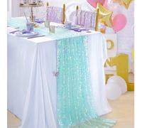 1 pièce Chemin de table à paillettes sirène violet, rose, bleu, nappe rectangulaire scintillante convenant pour les fournitures de fête d'anniversaire, de mariage, la décoration de célébration de douc