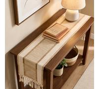 1 pièce Chemin de table bohème rustique de style ferme, couvre-dessus de commode pour chambre, salon, cuisine, table de chevet, chemin de table en macramé beige pour table basse, convient pour table d