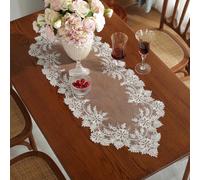 1 pièce Chemin de table brodé 100% polyester, fil de broderie argenté, nappe de mariage et de fête 40*40,40*150,40*180,90*90,40*220,40*110,40*90,40*270PlantesPolyester