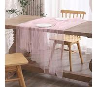 1 pièce Chemin de table décoré de faux perles élégant, nappe de table en tulle rose perlé pour mariage, décoration d'arche de mariage, réception de mariage, enterrement de vie de jeune fille, décorati