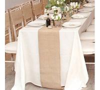 1 pièce Chemin de table en lin, nappe de mariage rustique en toile de jute, nappe décorative rectangulaire en lin tissé pour thème forestier, pique-nique, décoration de ferme, rouleau de jute vintage,
