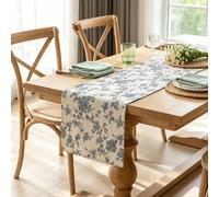 1 pièce Chemin de table floral rose bleu vintage, nappe rectangulaire, buffet, meuble à chaussures, couverture de table basse, décoration de table à manger, décoration de la maison, convient pour le s
