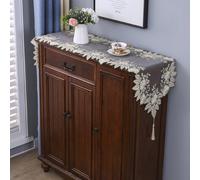 1 pièce Chemin de table perlé à la main, élégant chemin de table en dentelle perlée haut de gamme fait main, résistant à la poussière et à la chaleur, convient pour table à manger, table de café, déco