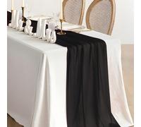 1 pièce Chemin de table transparent noir, nappe de banquet de mariage, décoration de table de salle à manger pour fête de mariage, nappe transparente noire, décoration de table pour anniversaire, fête