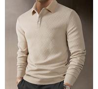1 pièce Chemise polo formelle à manches longues avec col simple et boutons devant, couleur unie, pour homme, tenue décontractée au quotidien, pour le travail, pour le mari, pour l'automne, pour la cér