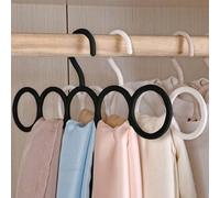 1 pièce Cintre à écharpe en boucle circulaire blanche, organisateur multi-écharpes en plastique pour placard, support de rangement d'accessoires durable, cintre gain de place pour ceintures, cravates 