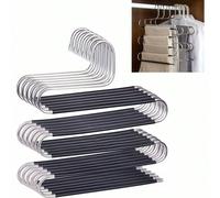 1 pièce Cintre en acier inoxydable en forme de S - Organisateur antidérapant et gain de place pour les pantalons, jeans et foulards. Solution de rangement polyvalente pour le placard, l'armoire et les