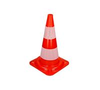 1 Pièce Cône de Signalisation 47 cm, Orange-Blanc, Pylône de Chantier avec 2