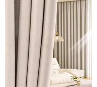 1 pièce Contemporaine Simple Rideau en Lin-Like de Couleur Crème Haute Opacité Occultant Anti-Poussière et Thermoïsolant, Pour Salon et Chambre à Coucher 52"W x 72"L(132 x 183cm),52"W x 84"L(132 x 213