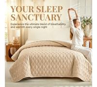 1 pièce Couette d'été matelassée de couleur unie, couverture d'été respirante et agréable à la peau, couette légère, couvre-lit doux et confortable, décoration de chambre, couverture de lit fine et fa