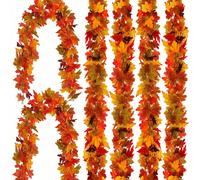 1 pièce - Couronne de feuilles d'érable d'automne, couronne d'érable artificielle d'automne, décoration de table de vigne d'automne suspendue, décoration d'automne pour la porte d'entrée, vigne artifi