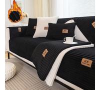1 pièce Coussin de canapé en flanelle épaisse de couleur unie, style anti-salissure et antidérapant pour animaux de compagnie, protecteur de canapé anti-rayures pour l'automne/l'hiver, convient pour c