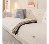 1 pièce Coussin de canapé épaissi toutes saisons, housse de canapé en peluche antidérapante automne/hiver, jeté de canapé lavable en machine sans peluches ni décoloration, housse de canapé d'angle déc