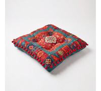 1 pièce Coussin de sol bohème patchwork 43x43cm Coussin de siège épais et doux Coussin de chaise d'intérieur et d'extérieur 43*43Polyester