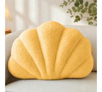 1 pièce Coussin décoratif en peluche en forme de coquillage violet, coussin de plage océanique doux pour lit, canapé, décoration de chambre, chambre à coucher, jardin extérieur, été 33*25,45*33Polyest