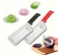 1 pièce Couteau à légumes à double lame, trancheur, râpe à chou, éplucheur, gadget de cuisine, coupe-fruits & légumes noir-1pc,Rouge-1pc,Feuille d'or - 1 pièceAcier inoxydable