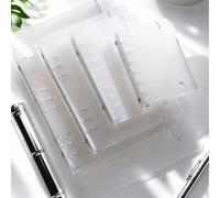 1 pièce Couverture de cahier PP givré transparent avec anneaux de reliure amovibles. Recharges pour organiseur de bureau A4, A5, A6, A7, B5 réutilisable. 5 pièces A6, 5 pièces A5 Journal esthétique mi