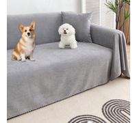 1 pièce Couverture de canapé de couleur unie, style classique. Convient pour toutes les saisons, résistante aux griffures des animaux de compagnie. Housse de canapé lavable, décoration d'intérieur pou
