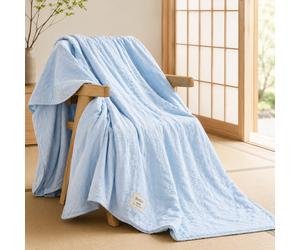 1 pièce Couverture d'été minimaliste en gaze bouffante, douce et agréable pour la peau, convient comme couverture de sieste, couverture de canapé et de dossier de chaise, décoration de salon pour tout